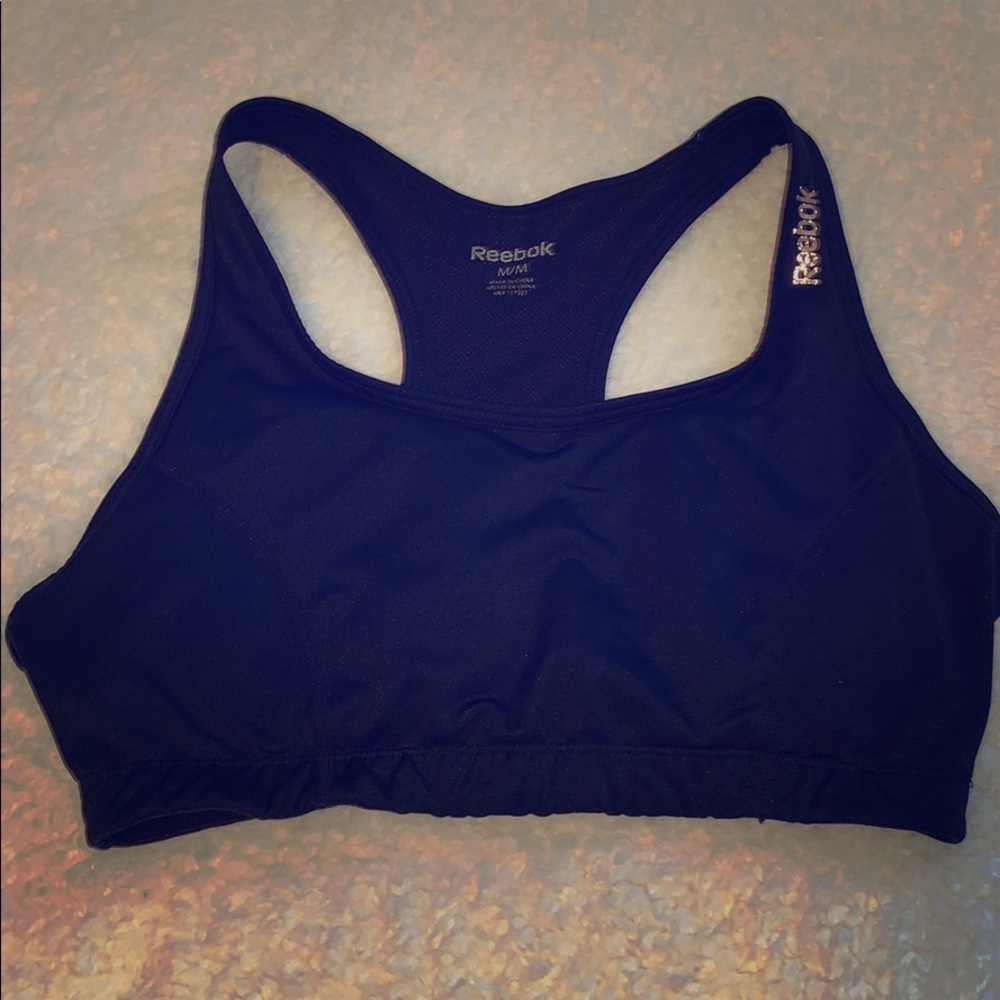 Black, lined Reebok Sports Bra SZ: Medium